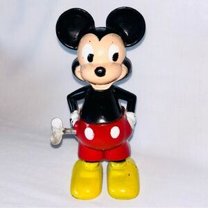 Vintage Mickey Mouse Twirling Tail Wind Up Toy Marx 1950s Walt Disney Hong Kong